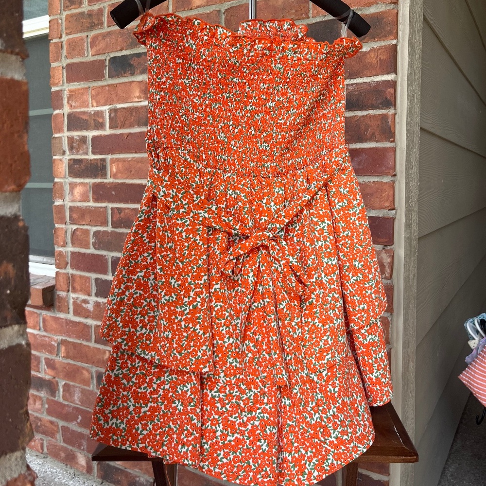 Summer fun orange shorts romper